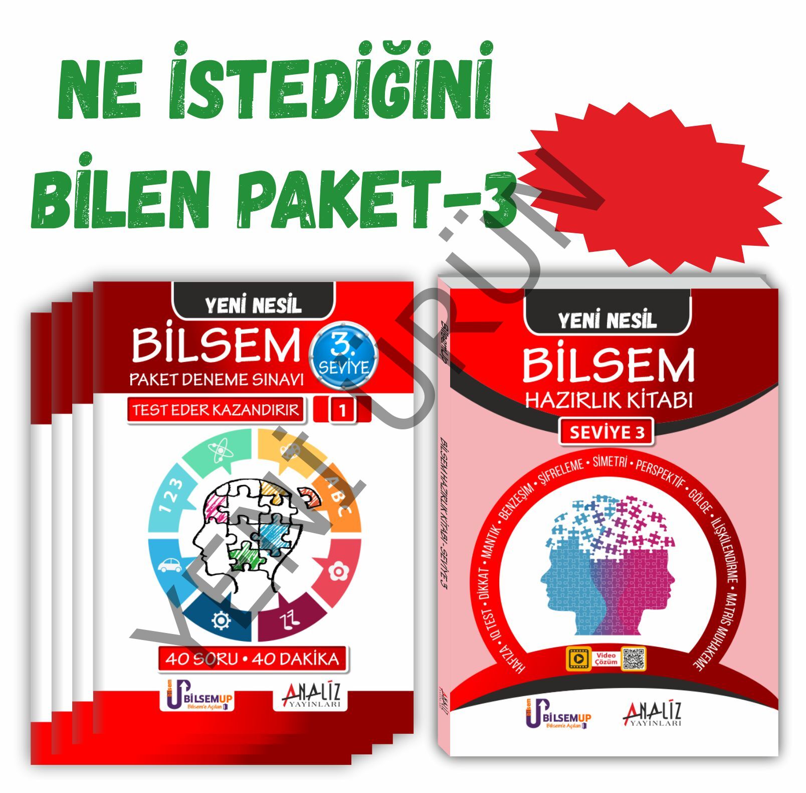 BİLSEM NE İSTEDİĞİNİ BİLEN PAKET 3 (HAZIRLIK KİTABI + PAKET DENEME)