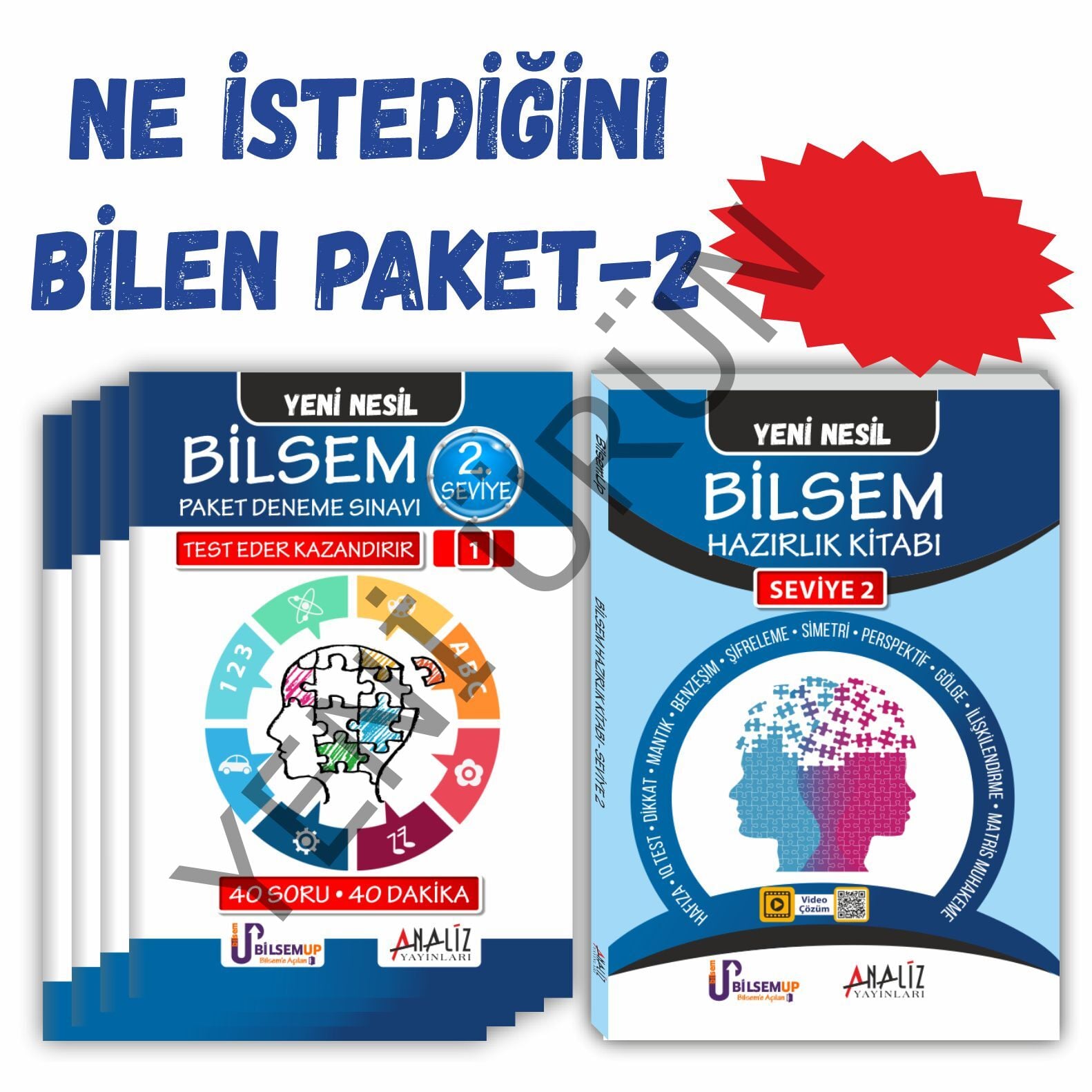 BİLSEM NE İSTEDİĞİNİ BİLEN PAKET 2(HAZIRLIK KİTABI + PAKET DENEME)