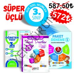 ANALİZ 3.SINIF SÜPER 3'LÜ (6'LI PAKET DENEME+YAPRAK TEST+SORU BANKASI)