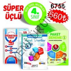 ANALİZ 4.SINIF SÜPER 3'LÜ  (6'LI PAKET DENEME+YAPRAK TEST+SORU BANKASI)
