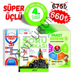 ANALİZ 4.SINIF SÜPER 3'LÜ  (6'LI PAKET DENEME+YAPRAK TEST+SORU BANKASI)