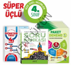 ANALİZ 4.SINIF SÜPER 3'LÜ  (6'LI PAKET DENEME+YAPRAK TEST+SORU BANKASI)