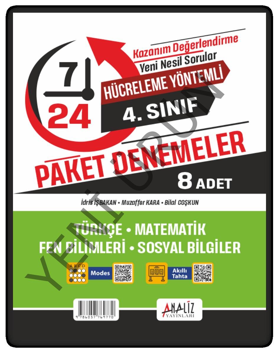4.SINIF 7/24 HAFTALIK GENEL DEĞERLENDİRME SINAVI 8'Lİ