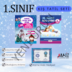 1.SINIF 2.KIŞ TATİL SETİ (YARIYIL TATİL+ HIZLI OKUMA) NAZAR BONCUK KARNE KABI HEDİYELİ