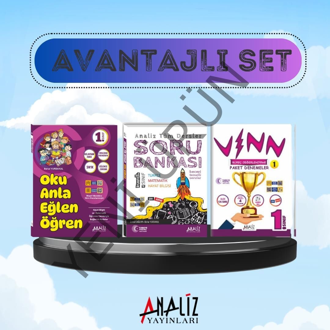 1.SINIF 3'LÜ SET (SORU BANKASI+ OKU ANLA ÖĞREN + VINN PAKET DENEME)
