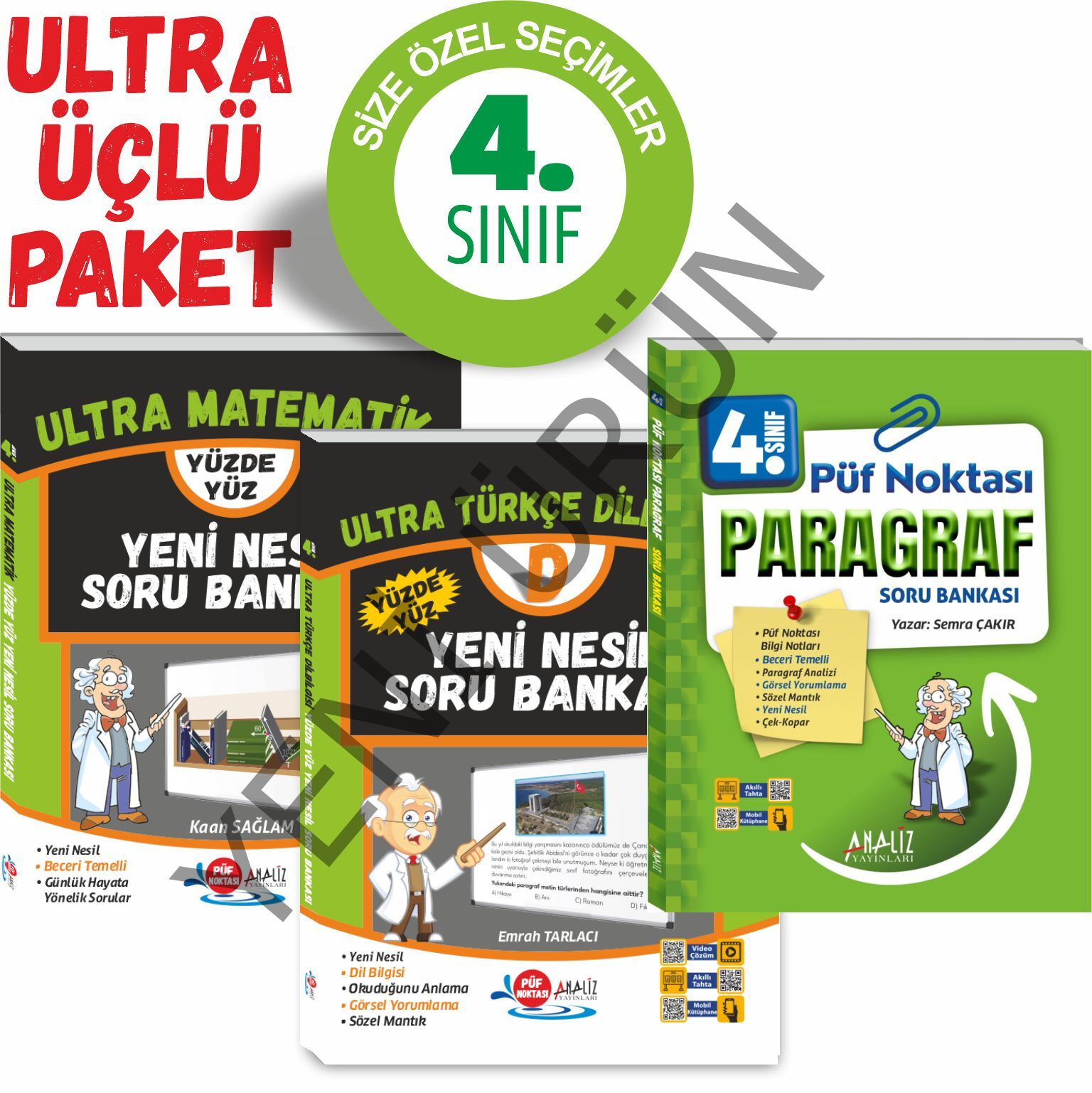 4.SINIF ULTRA 3'LÜ SET (MATEMATİK - PARAGRAF-T.DİLBİLGİSİ)