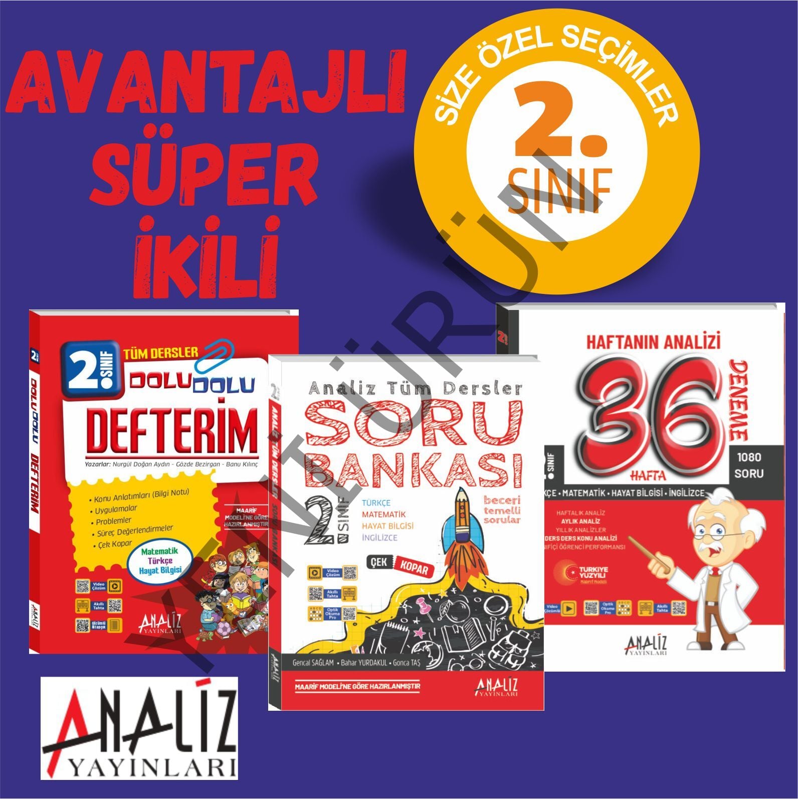 2.SINIF AVANTAJLI ÜÇLÜ SET (DEFTERİM+SORU BANKASI+ HAFTANIN ANALİZİ)