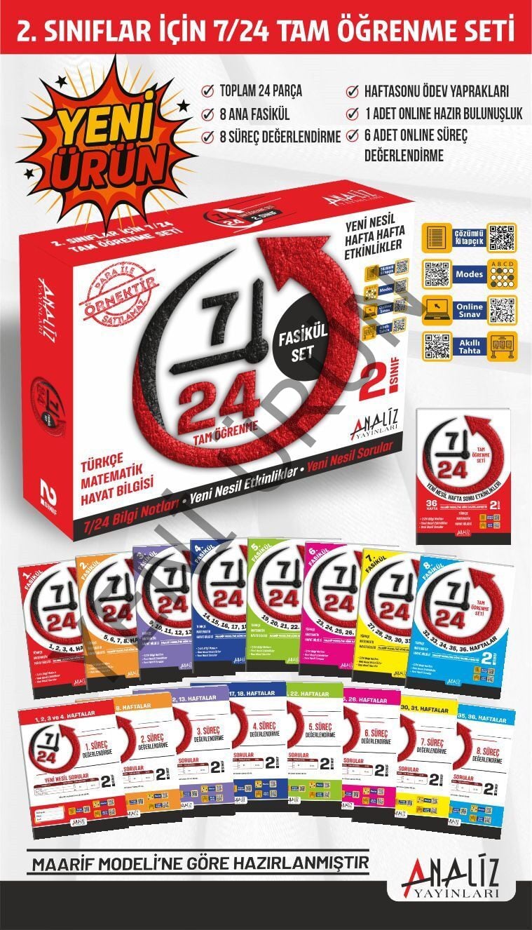 2.SINIF 7/24 TAM ÖĞRENME FASİKÜL TAM SET